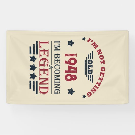 パーソナライズされたヴィンテージ75歳の誕生日 横断幕 (横)