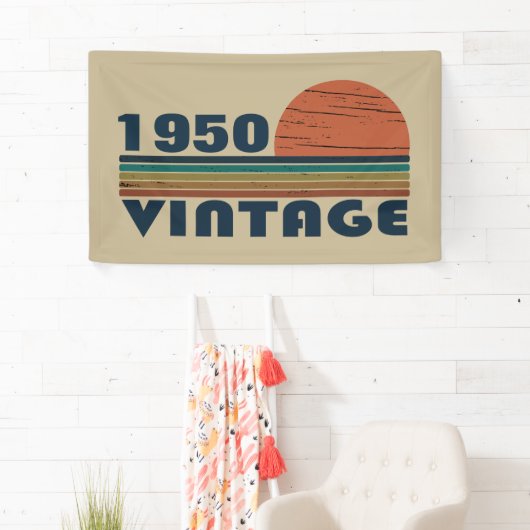 パーソナライズされたヴィンテージ75歳の誕生日 横断幕 (インサイチュ)