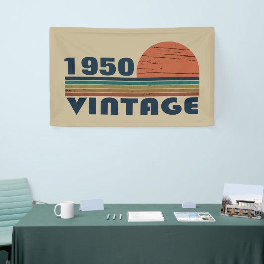 パーソナライズされたヴィンテージ75歳の誕生日 横断幕 (トレードショー)