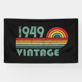 パーソナライズされたヴィンテージ75歳の誕生日 横断幕 (横)