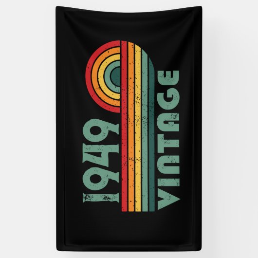 パーソナライズされたヴィンテージ75歳の誕生日 横断幕 (縦)