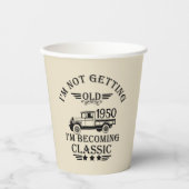 パーソナライズされたヴィンテージ75歳の誕生日 紙コップ (正面)