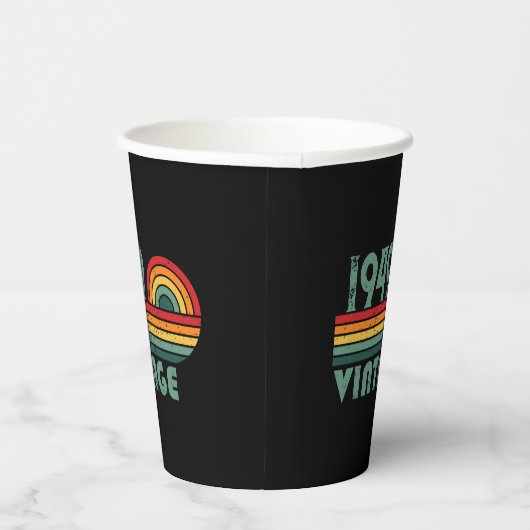 パーソナライズされたヴィンテージ75歳の誕生日 紙コップ (右)