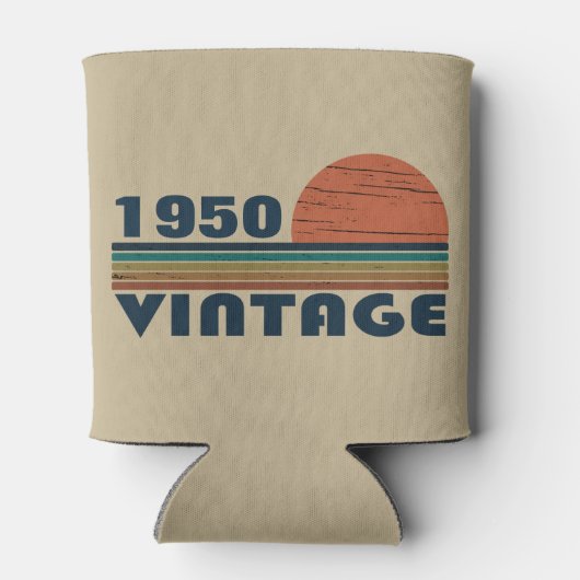 パーソナライズされたヴィンテージ75歳の誕生日 缶クーラー (裏面)