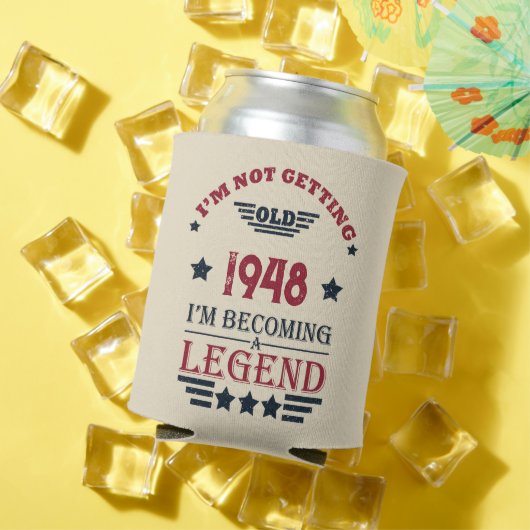 パーソナライズされたヴィンテージ75歳の誕生日 缶クーラー (インサイチュ 夏)