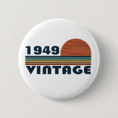 パーソナライズされたヴィンテージ75歳の誕生日 缶バッジ (正面)