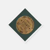 パーソナライズされたヴィンテージ75th誕生日パーティー スタンダードカクテルナプキン (角)