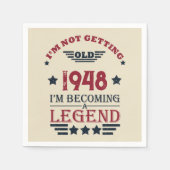 パーソナライズされたヴィンテージ75th誕生日パーティー スタンダードカクテルナプキン (正面)