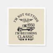 パーソナライズされたヴィンテージ75th誕生日パーティー スタンダードカクテルナプキン (正面)