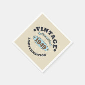 パーソナライズされたヴィンテージ75th誕生日パーティー スタンダードカクテルナプキン (角)