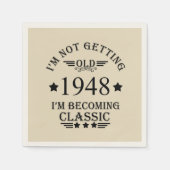 パーソナライズされたヴィンテージ75th誕生日パーティー スタンダードカクテルナプキン (正面)