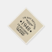 パーソナライズされたヴィンテージ75th誕生日パーティー スタンダードカクテルナプキン (角)