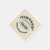 パーソナライズされたヴィンテージ75th誕生日パーティー スタンダードカクテルナプキン (角)