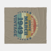 パーソナライズされたヴィンテージ75th誕生日パーティー フリースブランケット (正面(横))