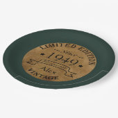 パーソナライズされたヴィンテージ75th誕生日パーティー ペーパープレート (アングル)