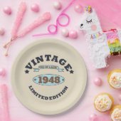パーソナライズされたヴィンテージ75th誕生日パーティー ペーパープレート (パーティー)