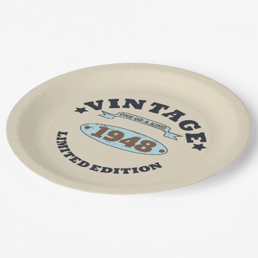 パーソナライズされたヴィンテージ75th誕生日パーティー ペーパープレート