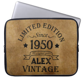 パーソナライズされたヴィンテージ75th誕生日パーティー ラップトップスリーブ