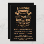 パーソナライズされたヴィンテージ75th誕生日パーティー 招待状 (正面/裏面)