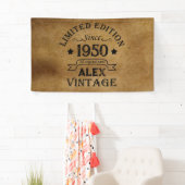 パーソナライズされたヴィンテージ75th誕生日パーティー 横断幕 (インサイチュ)