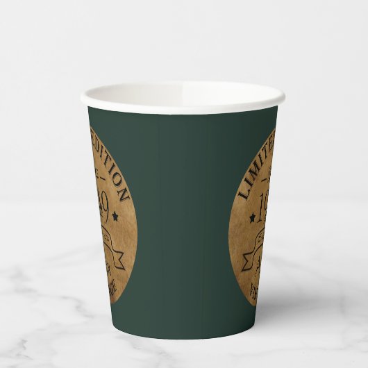 パーソナライズされたヴィンテージ75th誕生日パーティー 紙コップ (左)