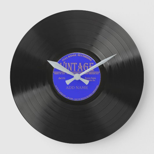 パーソナライズされたヴィンテージ78壁時計の記録 ラージ壁時計