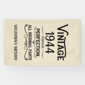 パーソナライズされたヴィンテージ80歳の誕生日ギフトブラック 横断幕 (横)