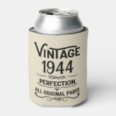 パーソナライズされたヴィンテージ80歳の誕生日ギフトブラック 缶クーラー (缶正面)