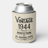 パーソナライズされたヴィンテージ80歳の誕生日ギフトブラック 缶クーラー (缶裏面)