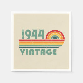 パーソナライズされたヴィンテージ80歳の誕生日パーティー スタンダードカクテルナプキン