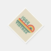 パーソナライズされたヴィンテージ80歳の誕生日パーティー スタンダードカクテルナプキン (角)