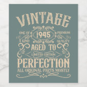 パーソナライズされたヴィンテージ80歳の誕生日パーティー ワインラベル (シングルラベル)