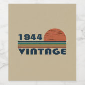 パーソナライズされたヴィンテージ80歳の誕生日パーティー ワインラベル (シングルラベル)