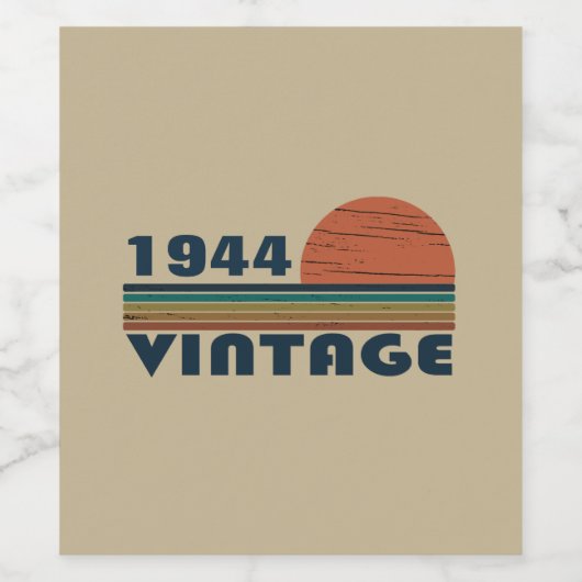 パーソナライズされたヴィンテージ80歳の誕生日パーティー ワインラベル (シングルラベル)