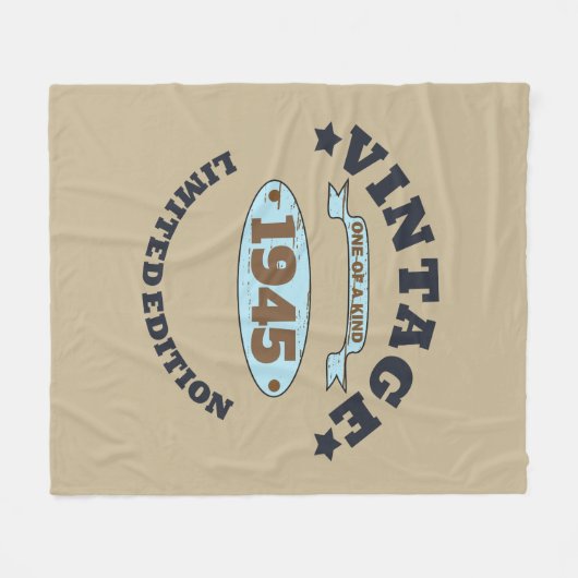 パーソナライズされたヴィンテージ85歳の誕生日パーティー フリースブランケット (正面(横))