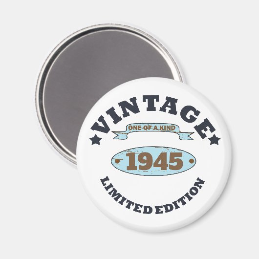 パーソナライズされたヴィンテージ85歳の誕生日パーティー マグネット (正面/裏面)