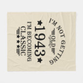 パーソナライズされたヴィンテージ90歳の誕生日パーティー フリースブランケット (正面(横))