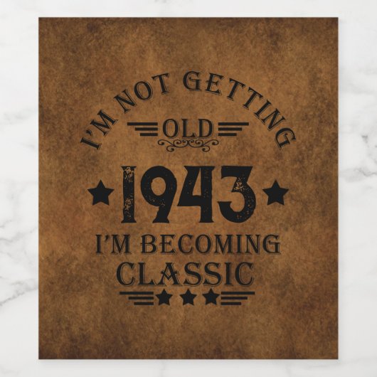 パーソナライズされたヴィンテージ90歳の誕生日パーティー ワインラベル (シングルラベル)