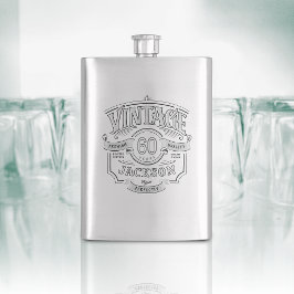 パーソナライズされたヴィンテージ エイジド トゥ パーフェクション 誕生日 フラスク