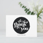 パーソナライズされたヴィンテージ サークル フラット サンクス サンキューカード (スタンド正面)