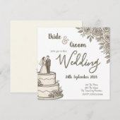 パーソナライズされたヴィンテージ スケッチ エレガント カリグラフィー セーブザデート (正面/裏面)