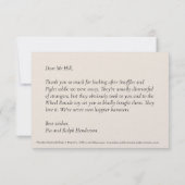 パーソナライズされたヴィンテージ フラワーファインアート ブーケ サンキューカード (裏面)