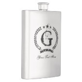 パーソナライズされたヴィンテージ モノグラム ステンレス フラスコ フラスク (右)