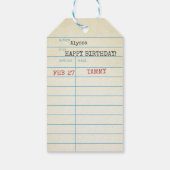 パーソナライズされたヴィンテージ・ライブラリ・カード ギフトタグ (裏面)