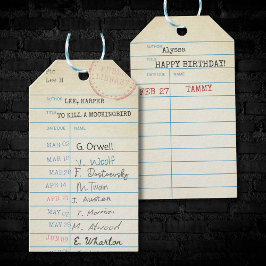 パーソナライズされたヴィンテージ・ライブラリ・カード ギフトタグ