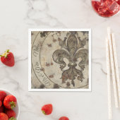 パーソナライズされたヴィンテージ(紋章の)フラ・ダ・リ スタンダードカクテルナプキン (インサイチュ)