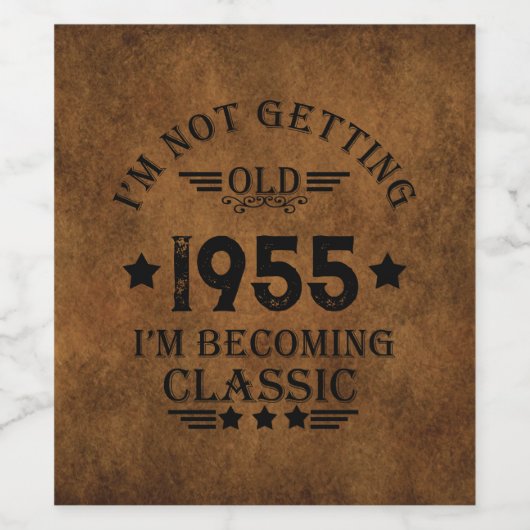 パーソナライズされたヴィンテージ 70歳の誕生日 ワインラベル (シングルラベル)