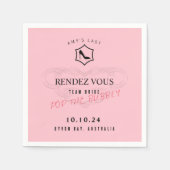 パーソナライズされたヴーインスパイアバラ スタンダードカクテルナプキン (正面)