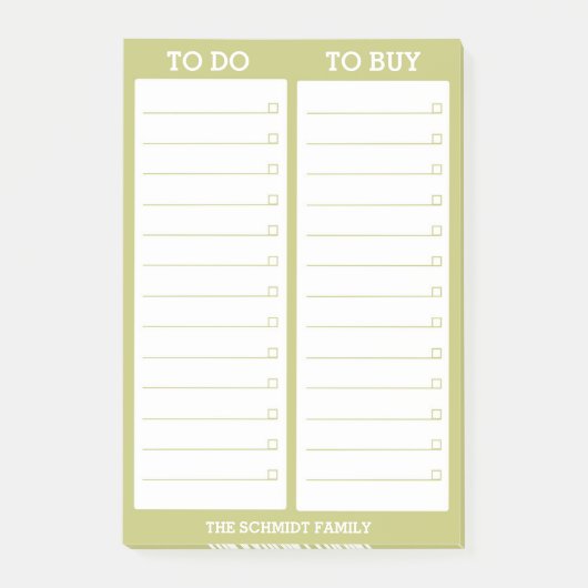 パーソナライズされた一覧 – 行う、行う買-緑 ポストイット (正面)