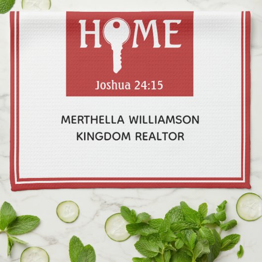 パーソナライズされた不動産仲介業者からクライアントへの新しいホーム キッチンタオル (折り畳み)